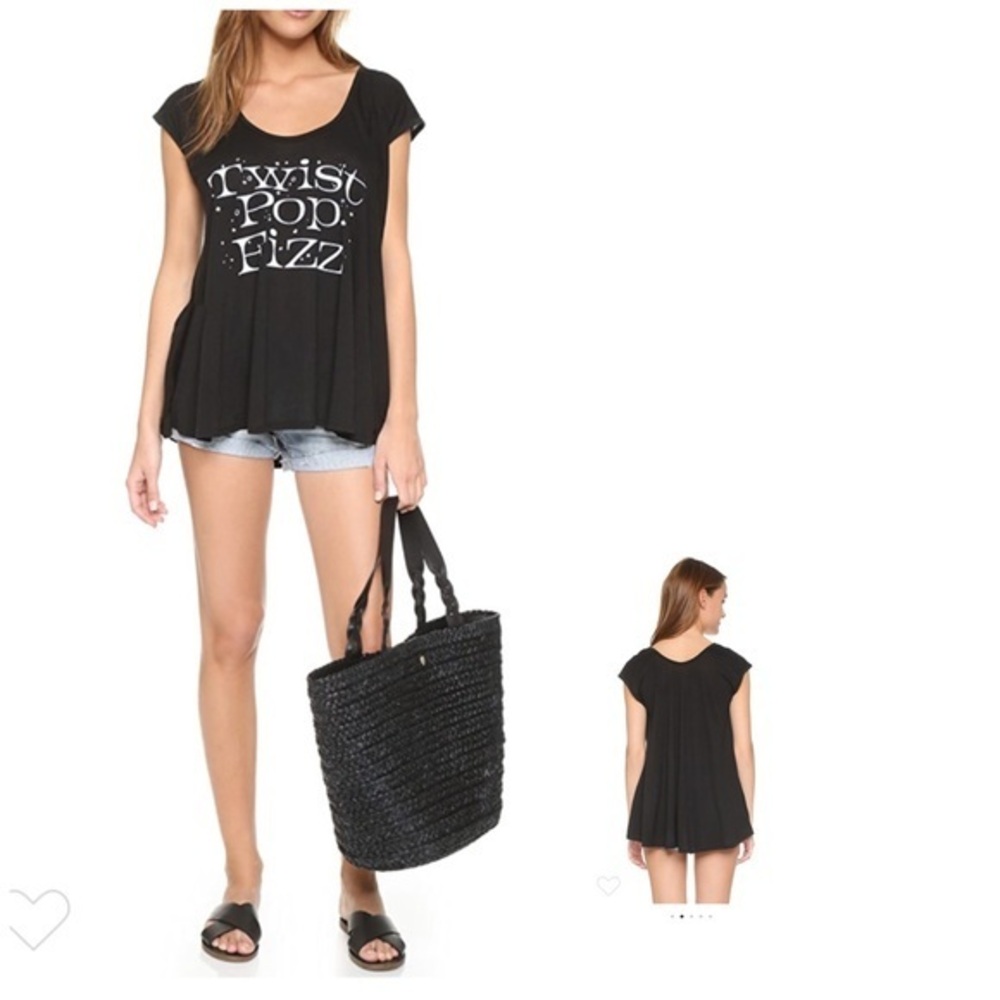 Wildfox NWT Women’s Twist Pop Fizz Tulum Black Top XS